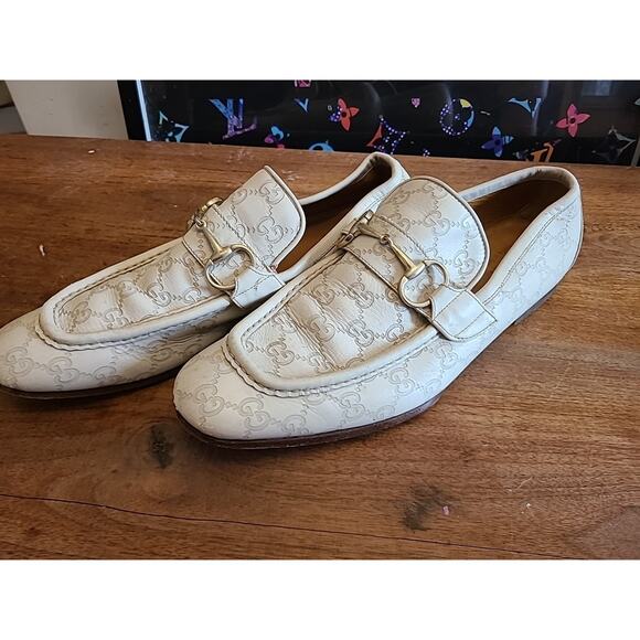 GUCCI TOM FORD GG MEN\'S SUPER RARE FIND WHITE LOAFERS SHOE SIZE 9.5 main image 12